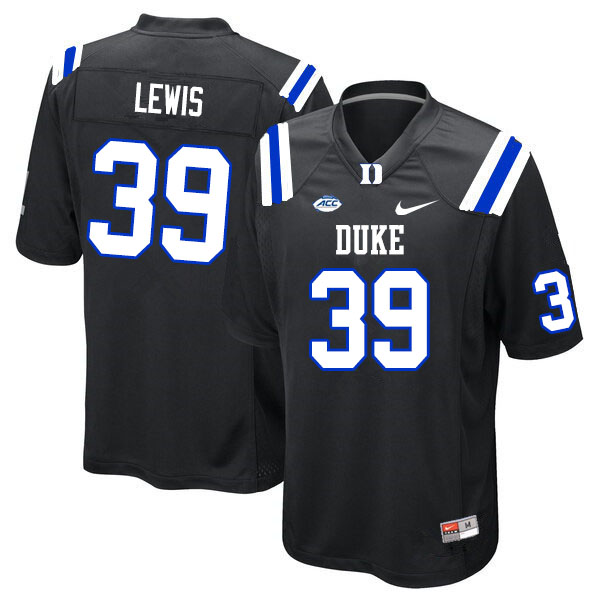Duke Blue Devils #39 Jeremiah Lewis College Football Jerseys Sale-Black